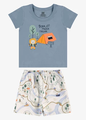 Rovi Kids - Conjunto Infantil Camiseta com Bermuda Azul - ROVI KIDS