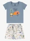Rovi Kids - Conjunto Infantil Camiseta com Bermuda Azul - variação: Azul