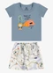 Rovi Kids - Conjunto Infantil Camiseta com Bermuda Azul - variação: Azul