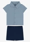 Rovi Kids - Conjunto Infantil Camiseta com Bermuda Azul - variação: Azul