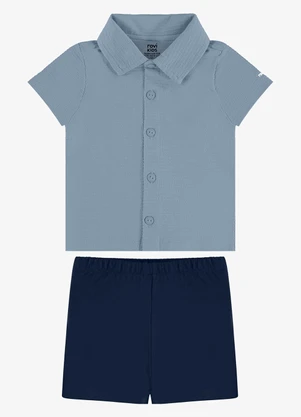 Rovi Kids - Conjunto Infantil Camiseta com Bermuda Azul - ROVI KIDS
