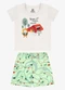 Rovi Kids - Conjunto Infantil Camiseta com Bermuda Azul - variação: Bege