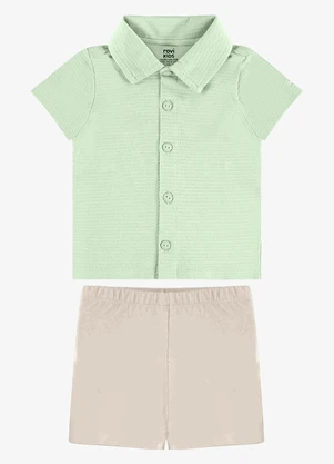 Rovi Kids - Conjunto Infantil Camiseta com Bermuda Verde - ROVI KIDS