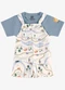 Rovi Kids - Conjunto Infantil Camiseta e Jardineira Azul - variação: Azul