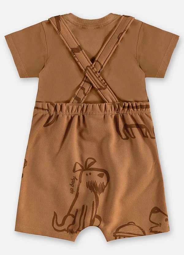 Up Baby - Conjunto Jardineira e Body Bebê Marrom 2