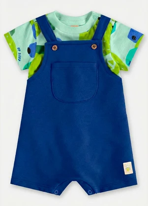 Up Baby - Conjunto Jardineira e Body Bebê Verde - UP BABY