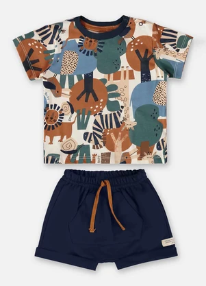 Up Baby - Conjunto para Bebê Menino Safari Bege - UP BABY