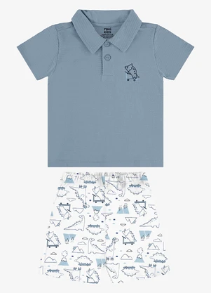 Rovi Kids - Conjunto Polo com Bermuda Infantil Azul - ROVI KIDS