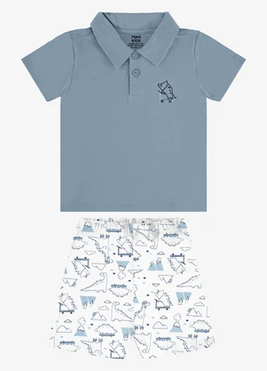 Rovi Kids - Conjunto Polo com Bermuda Infantil Azul - ROVI KIDS