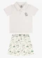 Rovi Kids - Conjunto Polo com Bermuda Infantil Azul - variação: Bege
