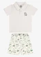 Rovi Kids - Conjunto Masculino Polo com Bermuda Infantil Azul - variação: Bege