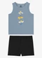 Rovi Kids - Conjunto Regata com Bermuda Infantil Bege - variação: Azul