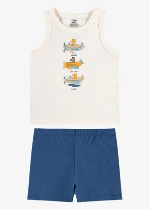 Rovi Kids - Conjunto Regata com Bermuda Infantil Bege - ROVI KIDS