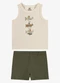 Rovi Kids - Conjunto Regata com Bermuda Infantil Azul - variação: Bege