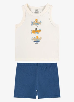 Rovi Kids - Conjunto Regata com Bermuda Infantil Bege - ROVI KIDS