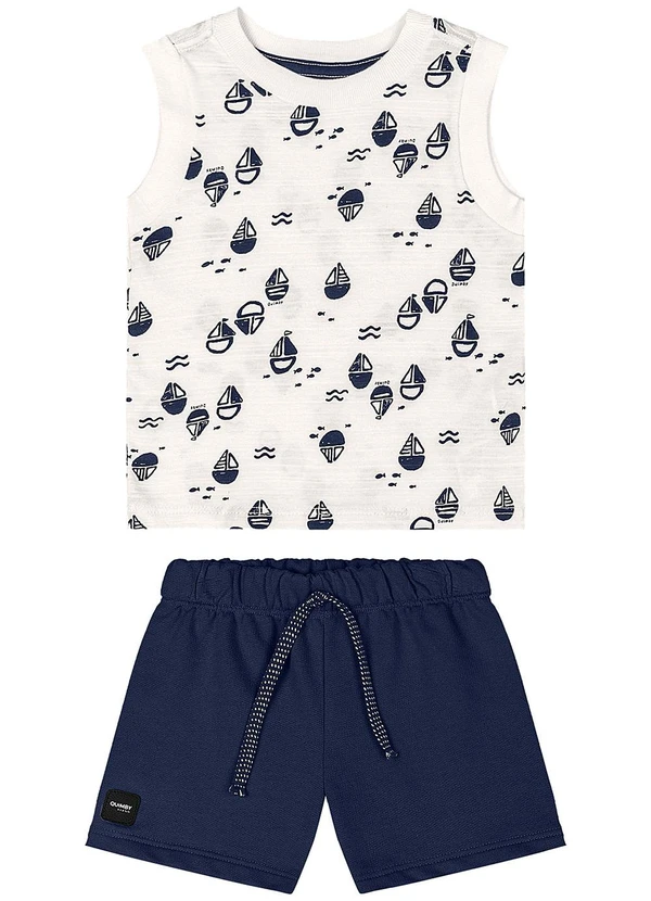 Quimby - Conjunto Regata e Bermuda Bebê Bege 2