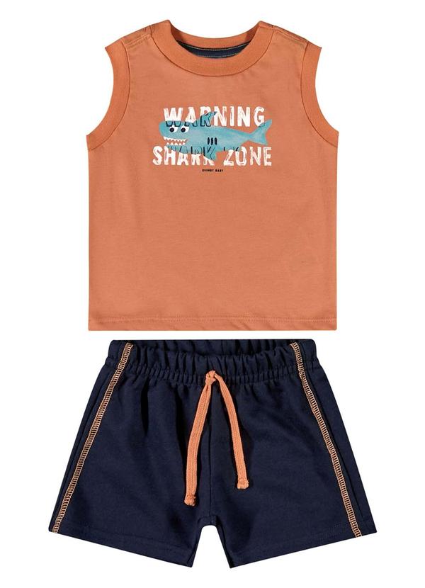 Quimby - Conjunto Regata e Bermuda para Bebê Laranja
