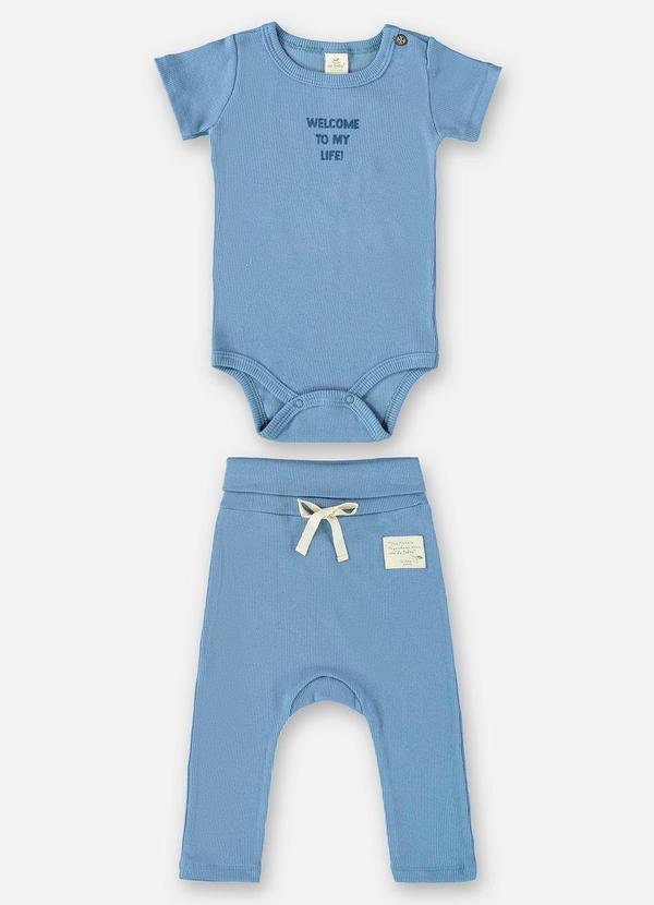 Up Baby - Conjunto Unissex Bebê Body e Calça Azul