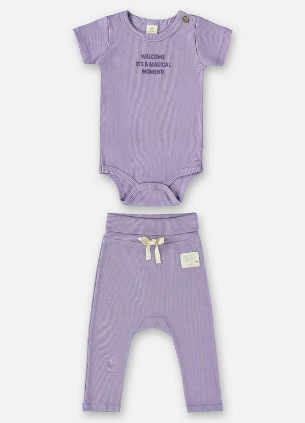 Up Baby - Conjunto Unissex Bebê Body e Calça Roxo