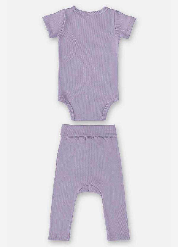 Up Baby - Conjunto Unissex Bebê Body e Calça Roxo 2