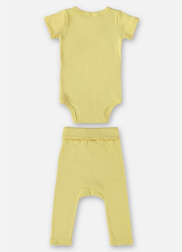 Up Baby - Conjunto Unissex Body e Calça Amarelo 2