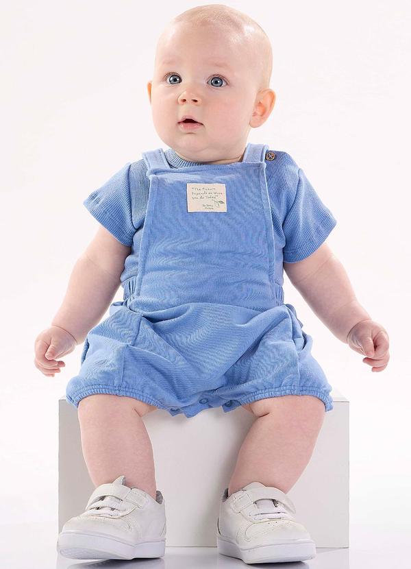 Up Baby - Conjunto Unissex Body e Jardineira Azul