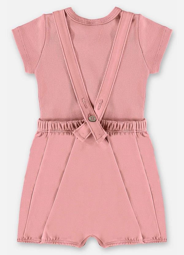 Up Baby - Conjunto Unissex Body e Jardineira Rosa 2