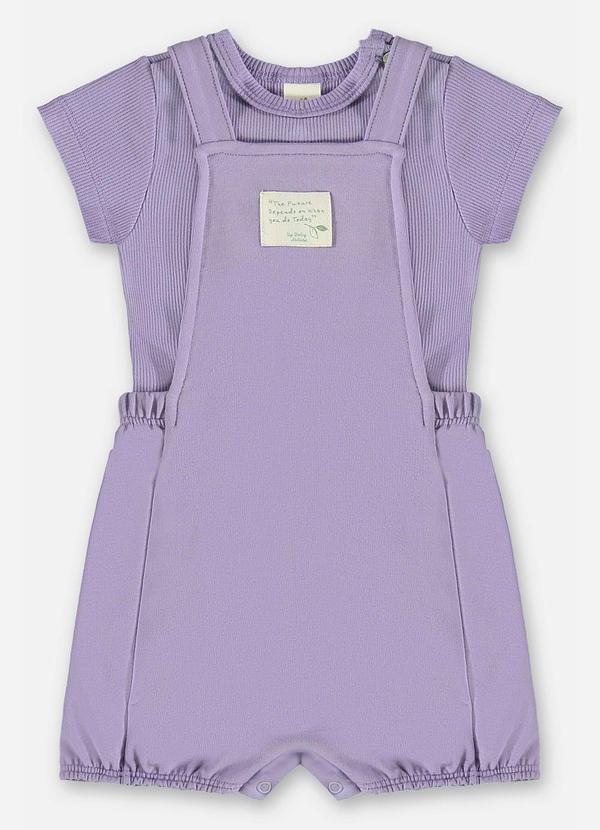 Up Baby - Conjunto Unissex Body e Jardineira Roxo