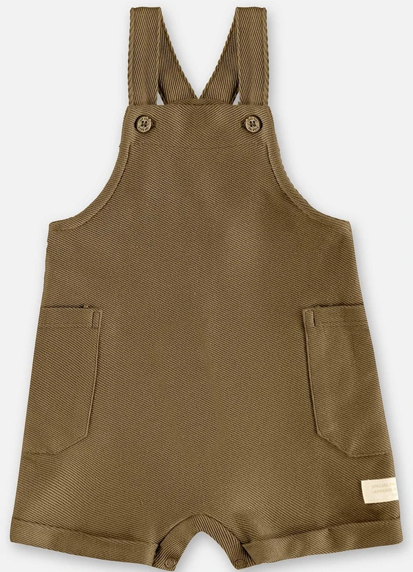 Up Baby - Jardineira Malha Sarjada Bebê Bege 2