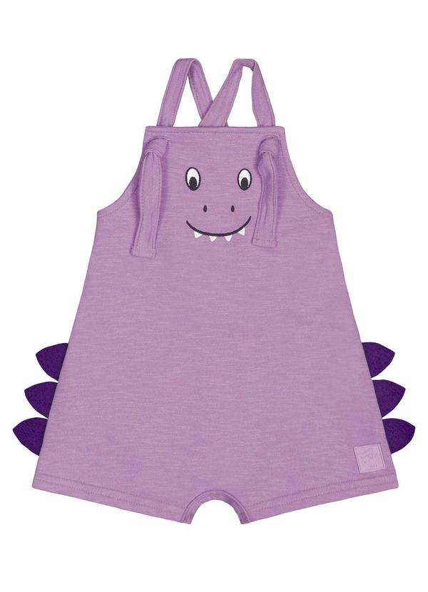 Quimby - Jardineira Unissex em Moletinho Bebê Roxo