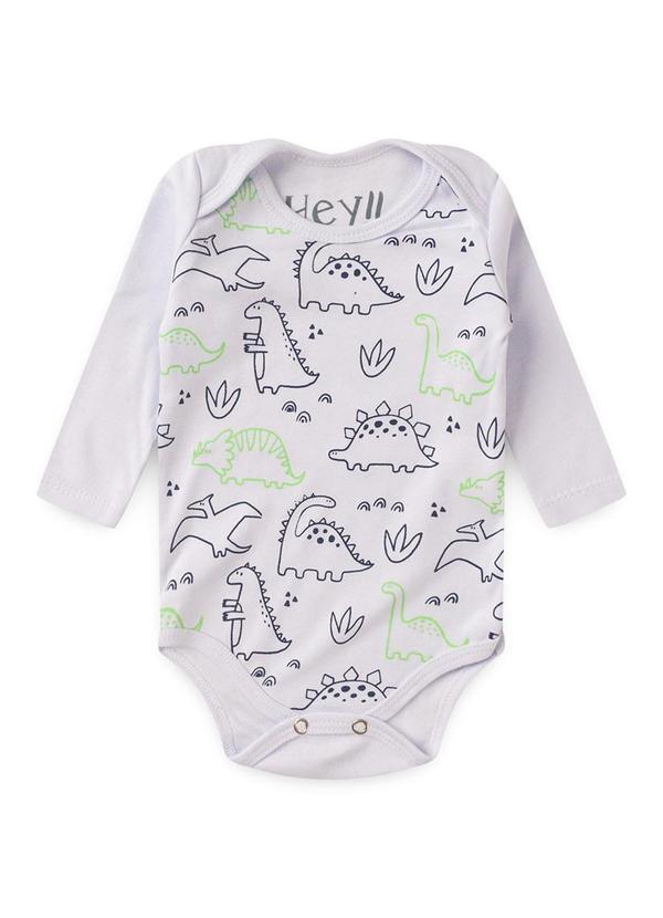 Atelie da Crianca - Kit Body Bebê 3 Peças Dinossauro Branco 2