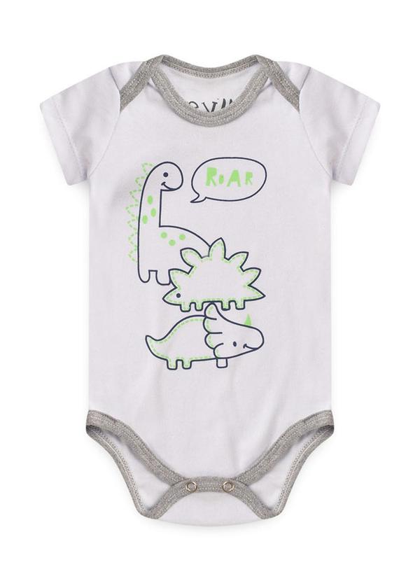 Atelie da Crianca - Kit Body Bebê 3 Peças Dinossauro Branco 3