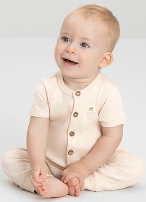 Up Baby - Macacão Aurora para Bebê Unissex Bege - UP BABY