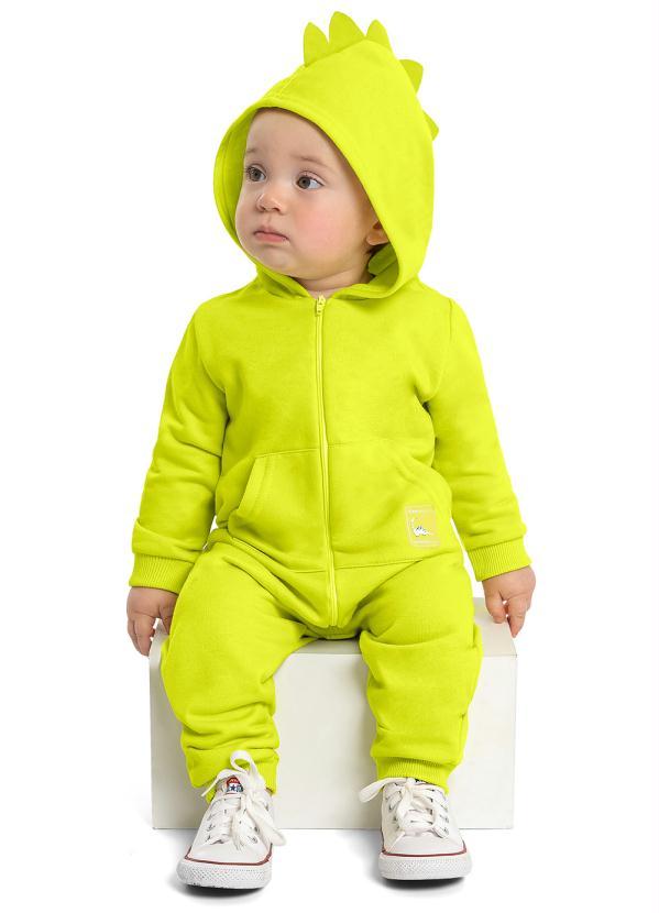 Quimby - Macacão Bebê Básico em Moletom Verde 1