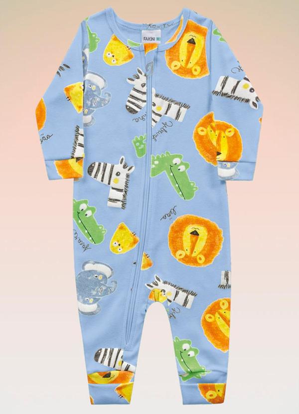 Fakini Kids - Macacão Manga Longa Bebê Azul
