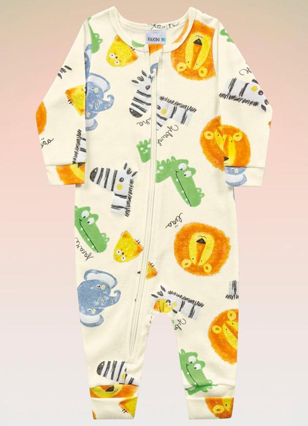 Fakini Kids - Macacão Manga Longa Bebê Bege