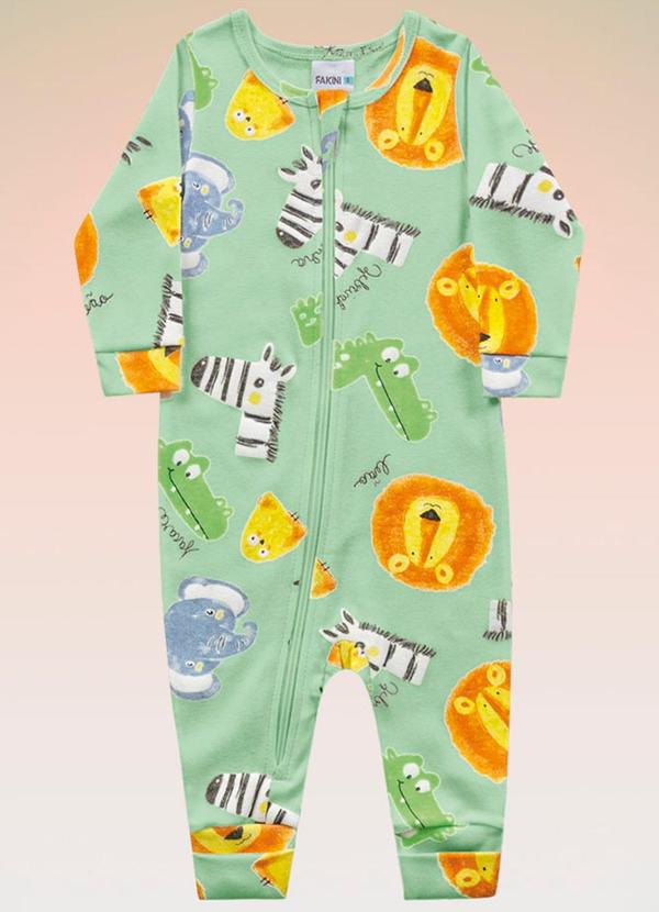 Fakini Kids - Macacão Manga Longa Bebê Verde