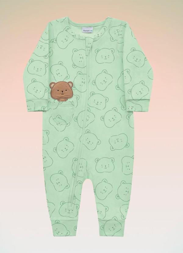 Fakini Kids - Macacão Manga Longa Bebê Verde