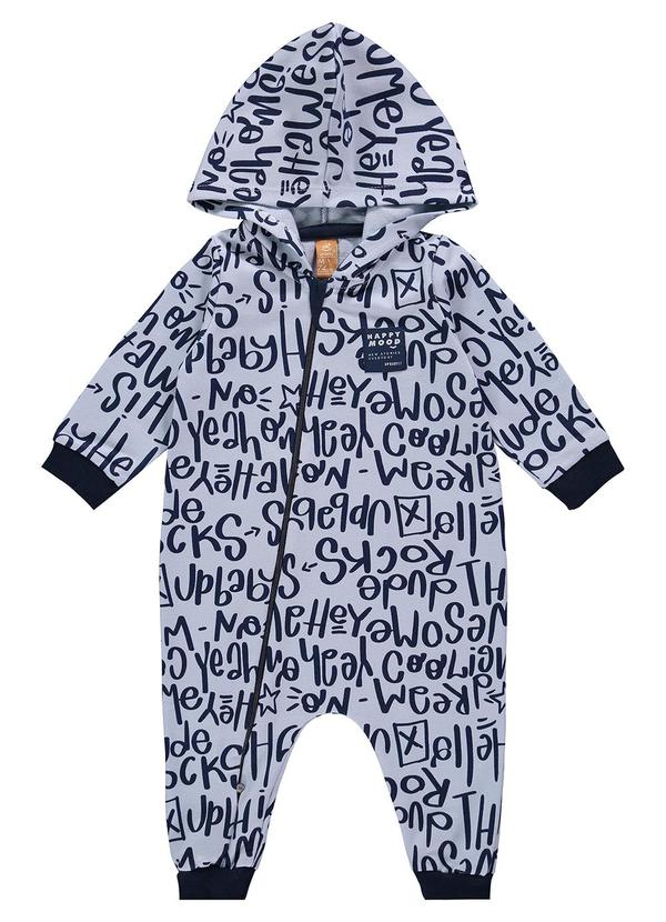 Up Baby - Macacão para Bebê Menino em Moletom Azul