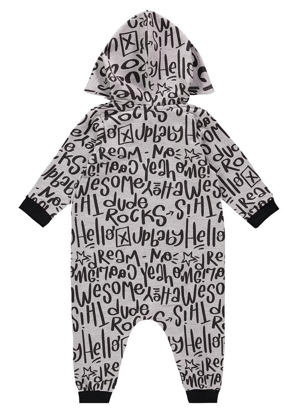 Up Baby - Macacão para Bebê Menino em Moletom Cinza 2