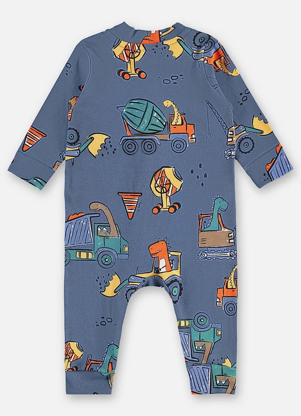 Up Baby - Macacão Suedine Bebê Menino Azul 2