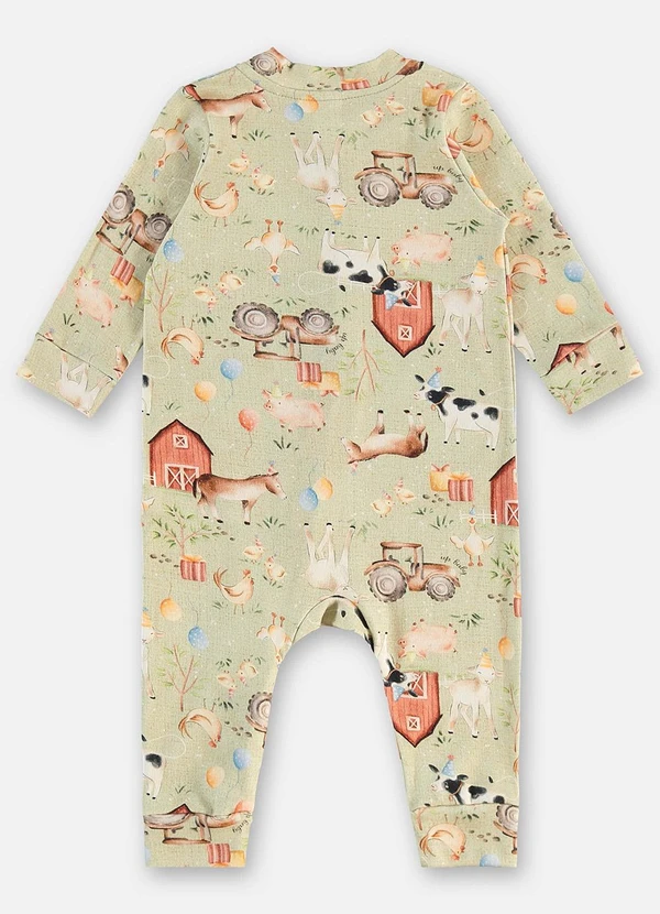 Up Baby - Macacão Suedine Bebê Menino Verde 2