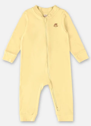 Up Baby - Macacão Suedine Unissex Amarelo - UP BABY