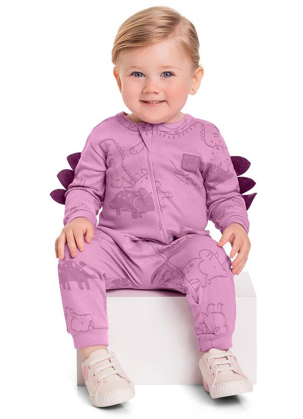 Quimby - Macacão Unissex em Ribana para Bebê Roxo