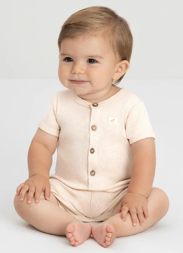 Up Baby - Macaquinho Aurora para Bebê Unissex Bege