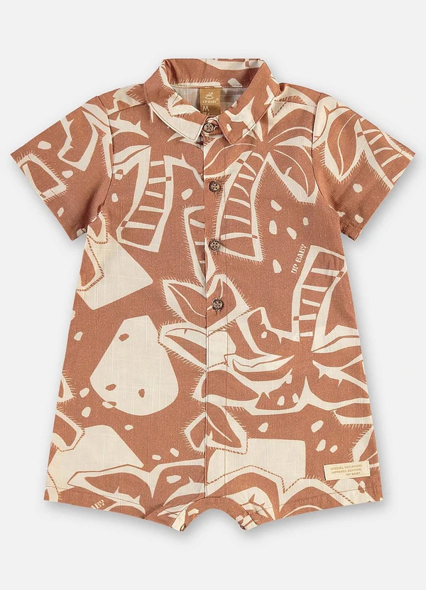 Up Baby - Macaquinho Bebê Algodão Marrom 2