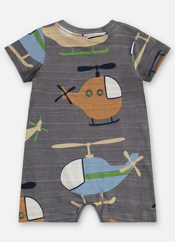 Up Baby - Macaquinho Bebê Menino Cinza 3