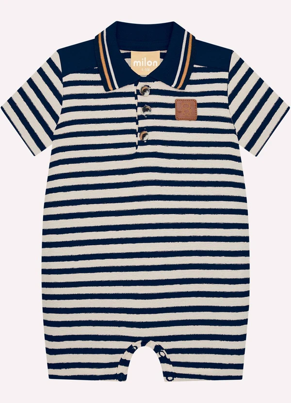 Milon - Macaquinho Bebê Menino Listrado Marinho 1