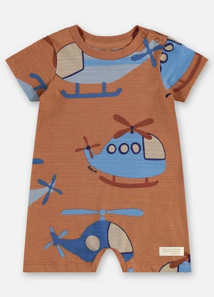 Up Baby - Macaquinho Bebê Menino Marrom - UP BABY