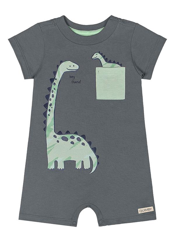 Quimby - Macaquinho Dino Bebê Menino Cinza
